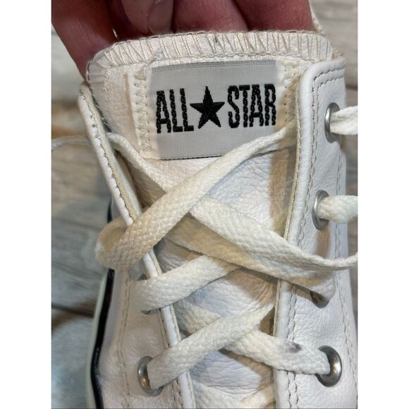 Converse Chuck Taylor All-Star Low Top White Leather Sneaker Size 6 - Picture 8 of 12
